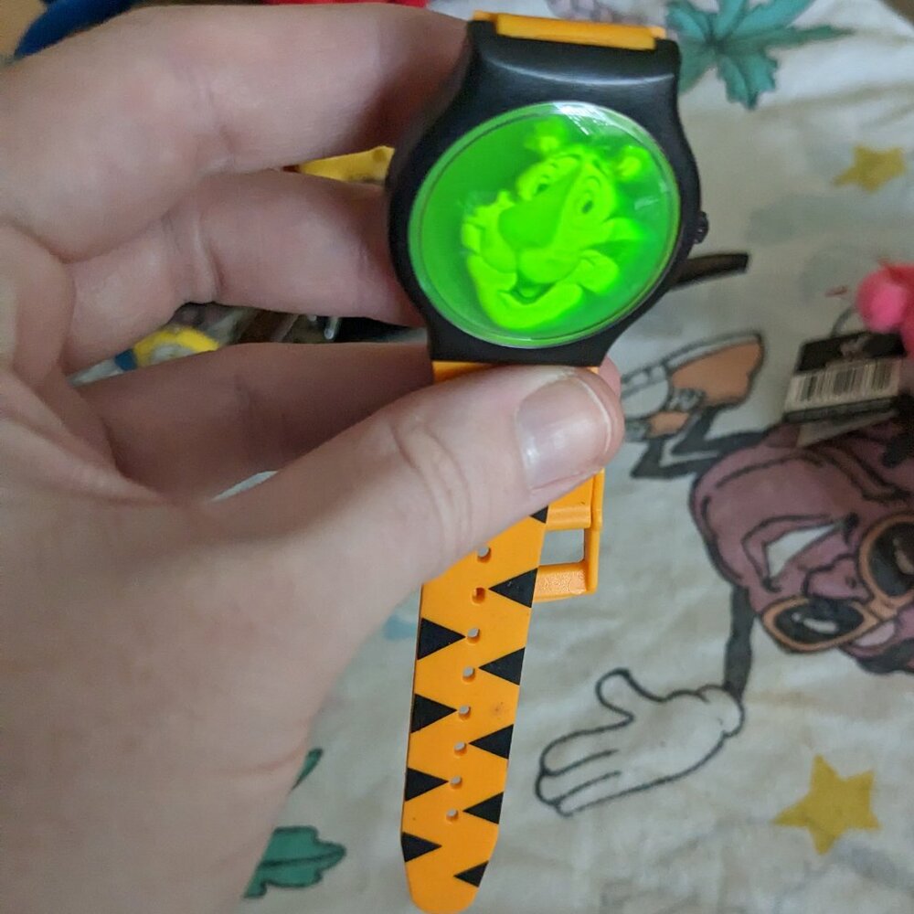 Tony the Tiger Watch From Cereal Box Working Orange with Green Holo